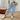Women's blue linen jogger pants in size 2XL, soft and lightweight eco-friendly fabric, shown on a wooden floor.